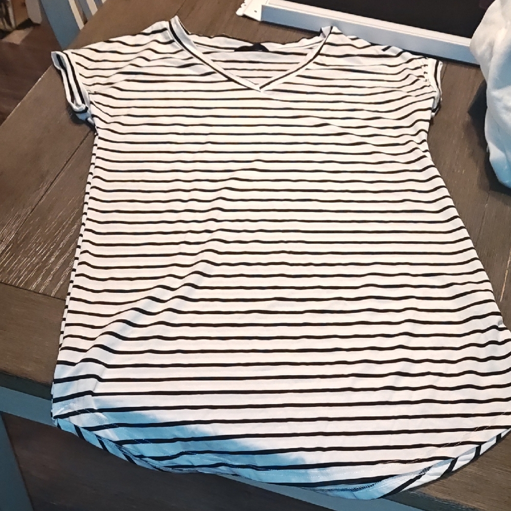 Striped V-Neck Women's Top